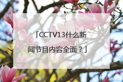 CCTV13什么新闻节目内容全面？
